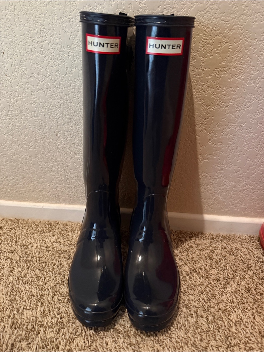 Hunter Tall Gloss Rain Boots in Black